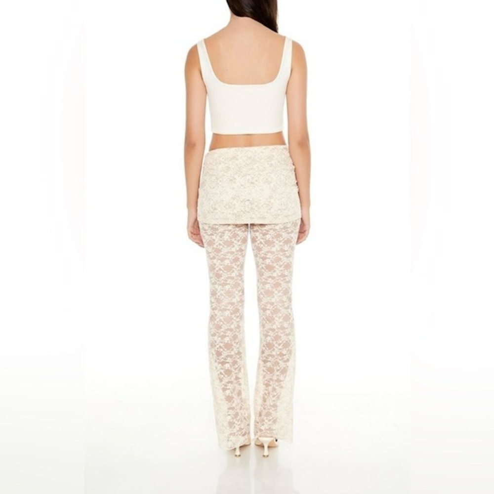 FOREVER 21 CREAM LACE PANTS